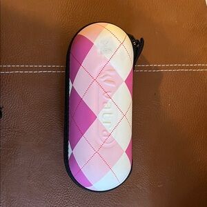Pink and White Argyle Case for glass bowl